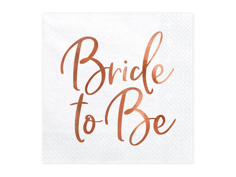 Servietten Bride to Be, roségold, 33x33cm (1 VPE / 20 Stk.) - FeierGlanz